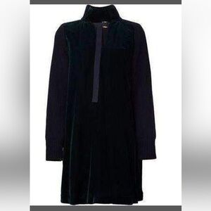 Sacai Black Velvet Long Sleeve Dress